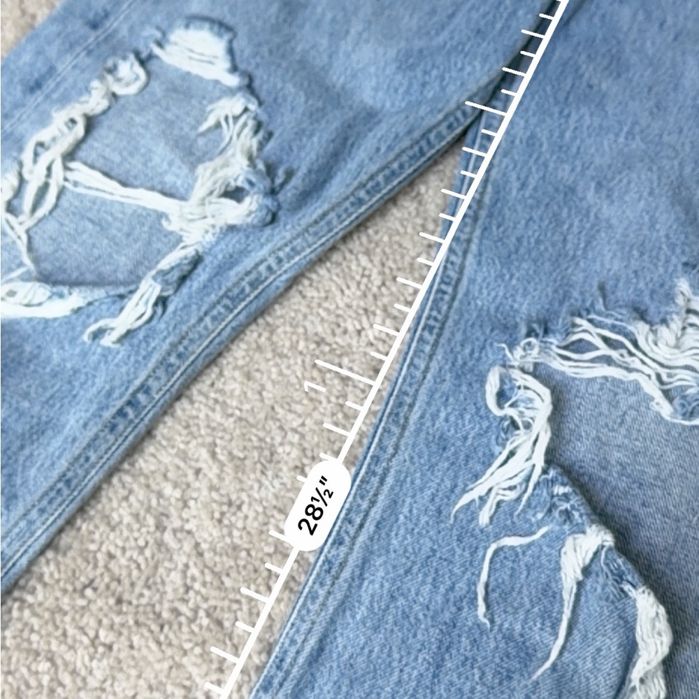 Agolde high rise straight leg distressed button fly jeans - Picture 5 of 5